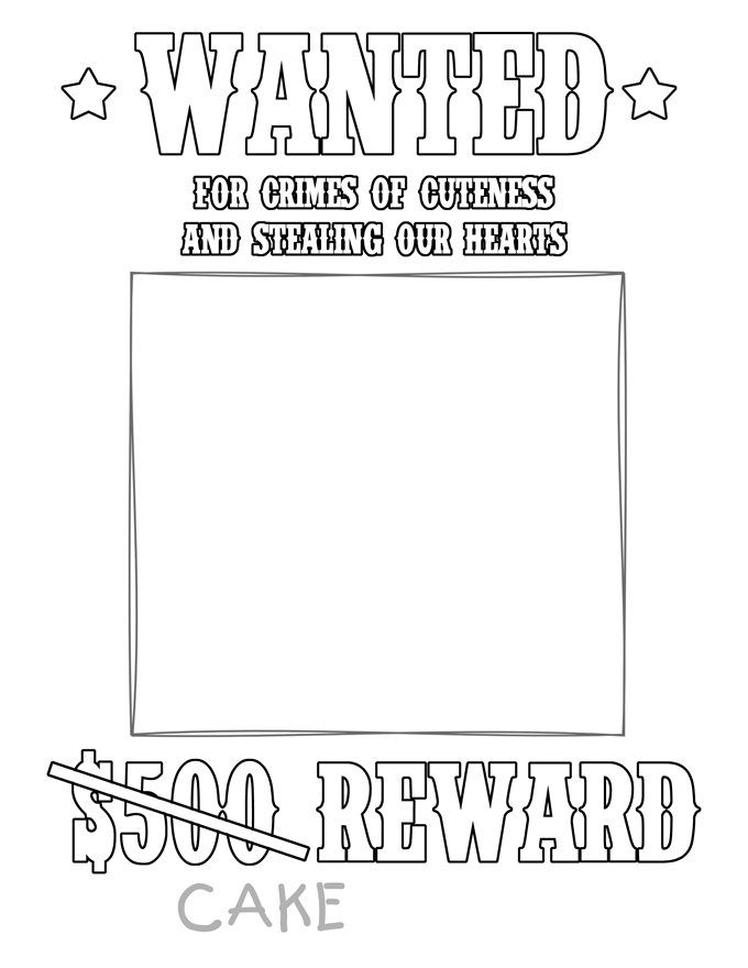 wanted poster coloring pages - photo #5