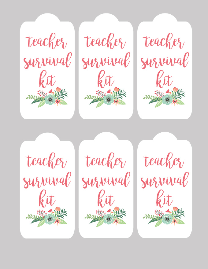 Printable Teacher Survival Kit Gift and Tags See Vanessa Craft