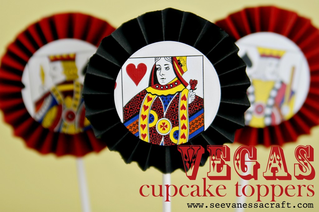 Vegas Accordian Cupcake Toppers