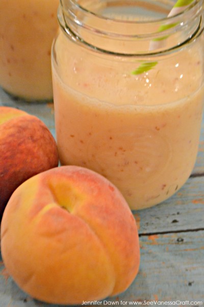Peach and Cream Smoothie via www.seevanessacraft.com