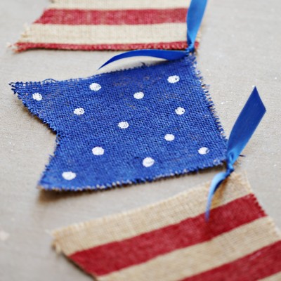 4th of July Burlap Banner