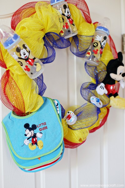 Disney Baby Mickey Mouse Baby Shower Wreath