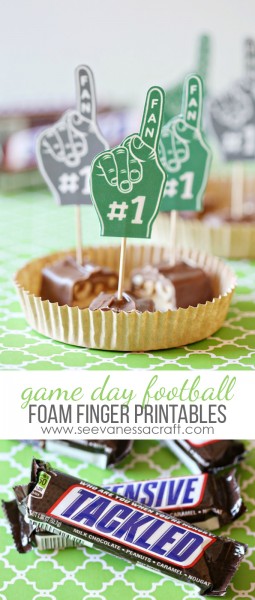 Craft: Game Day Football Foam Finger Printables - See Vanessa Craft