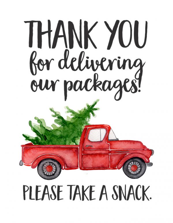 Christmas Thank You Idea for Package Delivery See Vanessa Craft