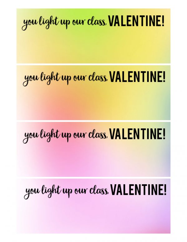 Valentine's Day: Glow Stick Valentine Printable - See Vanessa Craft