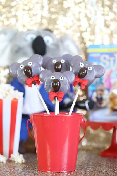 Sing Movie Night Ideas - Buster Moon Koala Oreo Pops