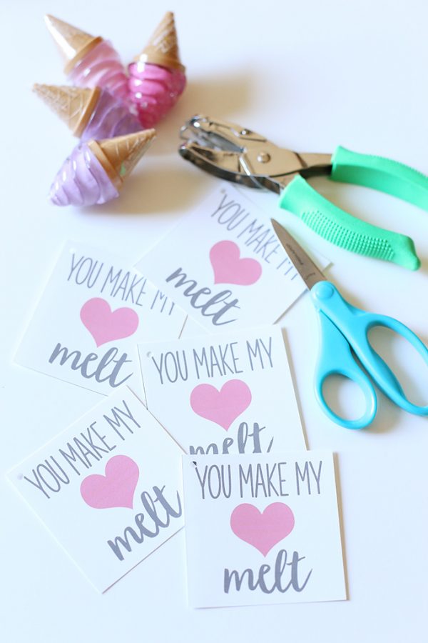 Valentine's Day: Printable Ice Cream Lip Balm Cards - See Vanessa Craft