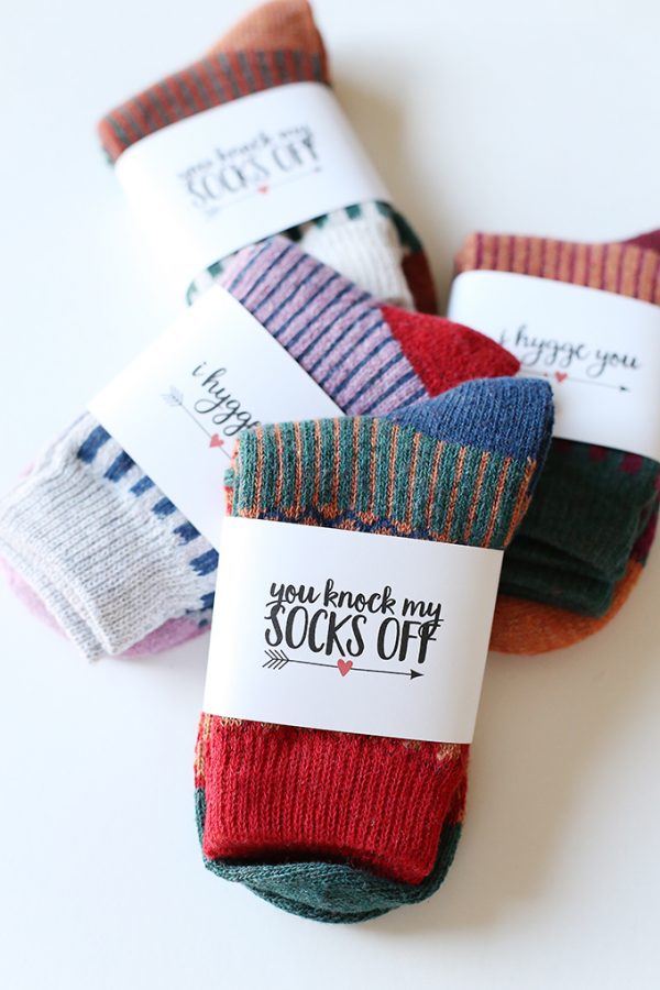 Valentine's Day: "I Hygge You" Printable Socks Gift - See Vanessa Craft