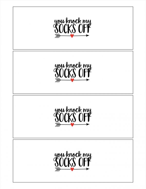 Valentine's Day: "I Hygge You" Printable Socks Gift - See Vanessa Craft