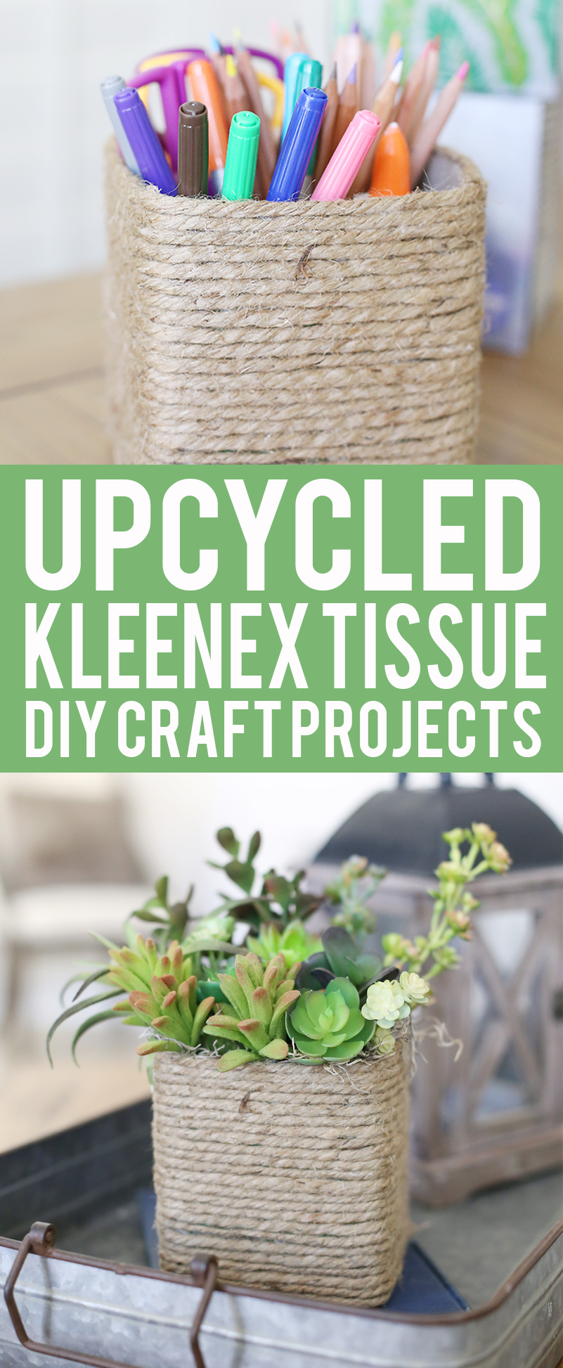 Upcycled Kleenex Tissue Box Succulent Planter and Craft Caddy - See ...