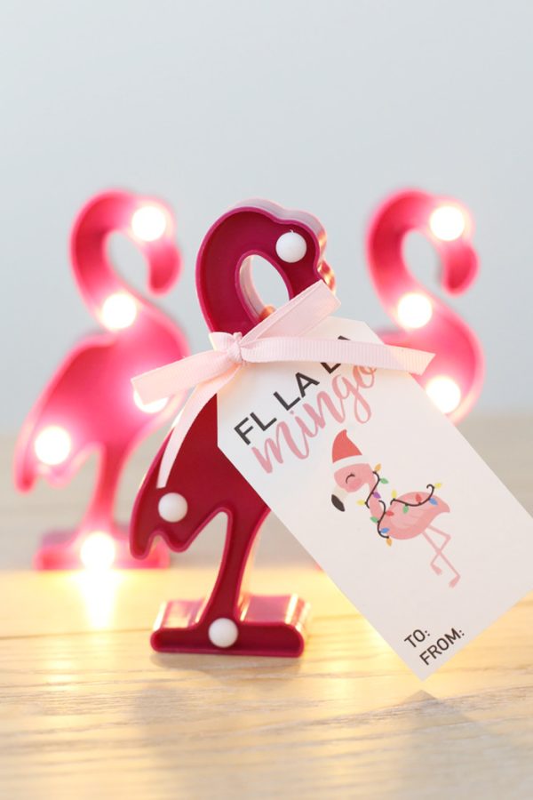 Christmas Flamingo Gift Tags