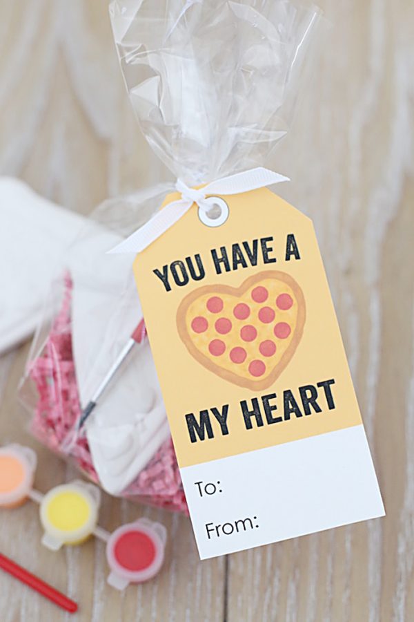 Valentine's Day Pizza My Heart Tags